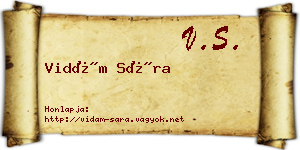 Vidám Sára névjegykártya