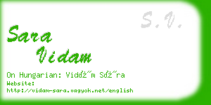 sara vidam business card